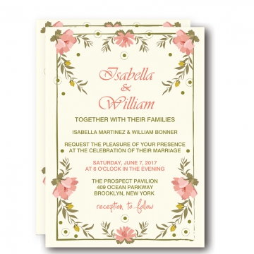 Cheap Print Floral Spring Rustic Wedding Invitation WIP001 Cheap Print Floral Spring Rustic Wedding Invitation WIP001