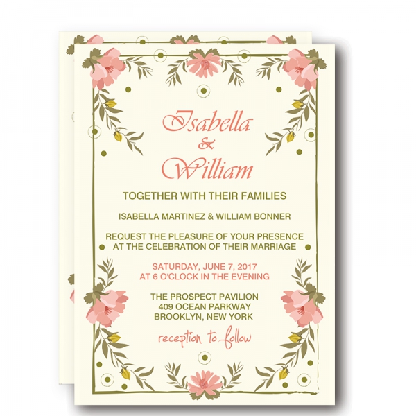 Elegant Floral Summer And Spring Wedding Invitations Blush Wedding