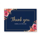 Elegant Navy Blue Floral Wedding Invitation WIP006