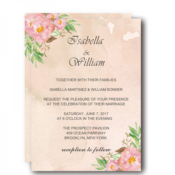 Elegant Blush Wedding Invitations Cheap Pink Watercolor Floral With