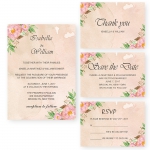 Vintage Outdoor Floral Blush Pink Wedding Invitation WIP011