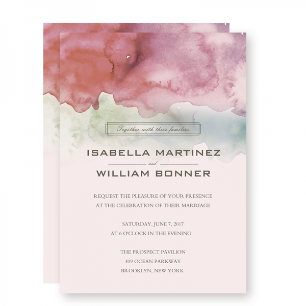 Pink Ombre Watercolor Wedding Invitations Spring Weddings Summer