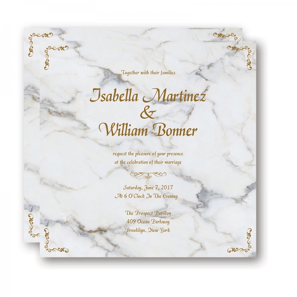 Modern White Marble Wedding Invitations Minimalist Wedding