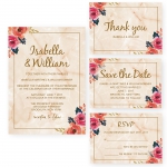 Elegant Marble Floral Wedding Invitation WIP039