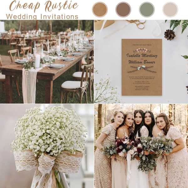 Cheap Rustic Floral Fall Wedding Invitation Wip043 Wedding