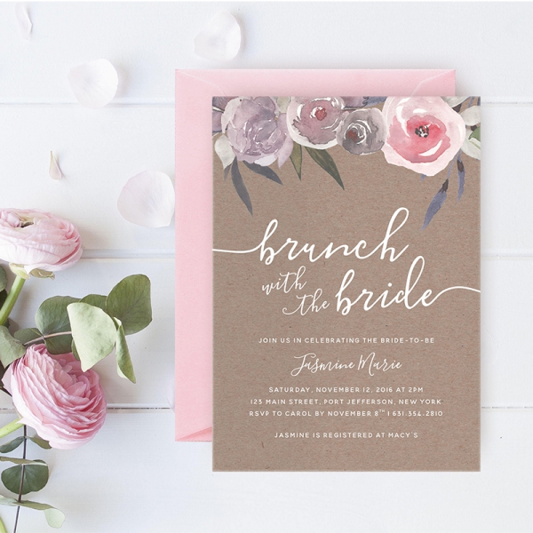 Blush Pink Floral Rustic Fall Bridal Shower Card BSC002 - Wedding  Invitations - Wedding Invites Paper