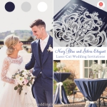 Cheap wedding invitations, Captivating Navy Blue Silver Laser Cut Wedding Invitations Pocket, Winter/Spring  WLC021