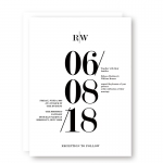 Modern Black and White Bold Wedding Invitation WIP055