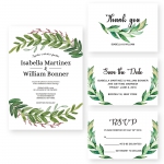 Rustic Spring Olive Leaf Wedding Invitation WIP065