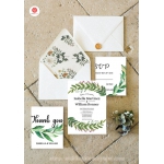 Rustic Spring Olive Leaf Wedding Invitation WIP065