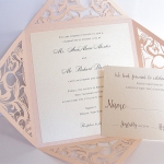 Cheap Blush Pink Laser Cut Wedding Invitation WLC029