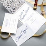 Classic Elegant Ivory Geometric Floral Laser Cut Wedding Invitation WS012