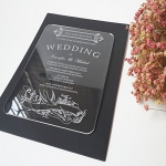 New Simple Rectangle Shape Laser Engraving Letters Clear Acrylic Wedding Invitation Card ACL001