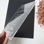 New Simple Rectangle Shape Laser Engraving Letters Clear Acrylic Wedding Invitation Card ACL001