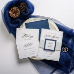 Navy blue and silver wedding invitations, belly band and tag, traditional, formal weddings, thank you cards, rsvps, fall, winter, spring, affordable wedding invitations ws040