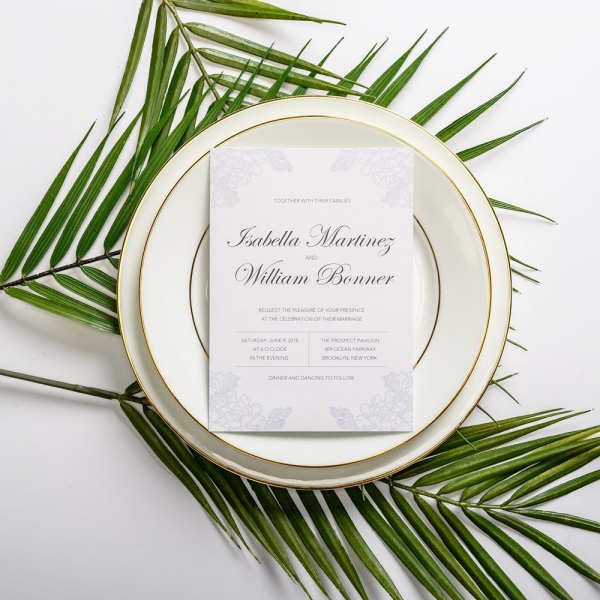 Silver Gray Printing Wedding Invitations Thank You Cards Rsvps