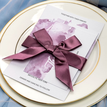 Mauve purple watercolor wedding and anniversaries invitations WS069