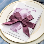 Mauve purple watercolor wedding invitations for fall weddings, beach, boho, custom wedding invitations with ribbon, vintage weddings, cheap sets, anniversaries WS069