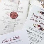 Blush and burgundy vellum wedding invitations, floral wedding invitations, laser cut and pocket, wax seal, spring summer and fall weddings, elegant wedding invitations WS093