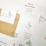 Rustic and minimalist invite, simple modern wedding invitation WS097