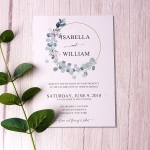 Boho greenery invitation, rustic invite, minimalist invite, spring, garden, cheap wedding invite WS099