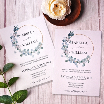 Boho rustic greenery wedding invites WS099