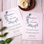 Boho greenery invitation, rustic invite, minimalist invite, spring, garden, cheap wedding invite WS099