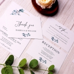 Boho greenery invitation, rustic invite, minimalist invite, spring, garden, cheap wedding invite WS099