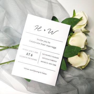 Minimalist and Modern wedding invitations WS104
