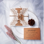 Rustic Laser Cut Invitation, heart tag, twine, antique key, white, custom invitation, handmade invite WS111