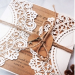 Rustic Laser Cut Invitation, heart tag, twine, antique key, white, custom invitation, handmade invite WS111