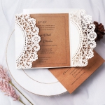 Rustic Laser Cut Invitation, heart tag, twine, antique key, white, custom invitation, handmade invite WS111