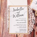 White rustic invite, laser cut invite, country wedding, cheap invite, handmade tag WS123