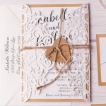 White rustic invite, laser cut invite, country wedding, cheap invite, handmade tag WS123