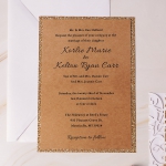 Rustic wedding invite, laser cut invite, gold invite, custom invite with twine, country wedding, cheap invite WS125