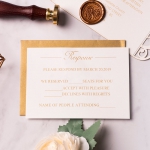 Classic and elegant gold invite, laser cut invite, foil invites, vellum belly band, royal wedding invite, monogram, art decor WS136