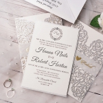 Silver glitter elegant wedding invite, classic invite, vellum belly band, cheap invite, spring, summer, fall, winter  WS137
