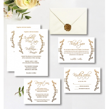 Modern vellum floral wedding invite with dusty blue ribbon spring