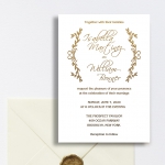 Rustic chic minimalist wedding invitations, Gold Bohemian invitations, cheap wedding invitations WS152