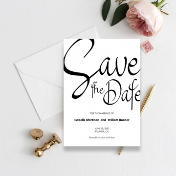 Navy blue string lights wedding save the date with photos, save