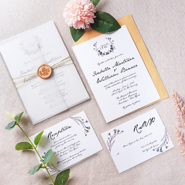 Personalized Wedding Invitations, Wedding Invite, Simple Wedding  Invitation, Wedding Invite, Elegant, Classic Wedding Invitation, 107 