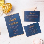 Navy and rose gold laser cut wedding invite, elegant and classic invite, spring, summer, fall, cheap foil invite WS159