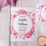Pink and purple vellum boho spring wedding invitation, vellum wedding invitation, summer wedding WS162