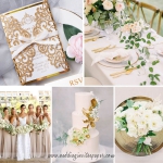 Royal gold elegant wedding invitation with rsvp cards, glittering invite, mirror lining, thin and chic silk ribbon, elegant spring and fall wedding, classic, affordable WS173