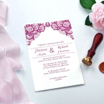 Mellow gray and mauve rose invite, rustic romantic feel for any season WS180