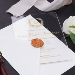 Royal style acrylic wedding invite, foil wedding invite with intricate pattern, clear invite, vellum invite WS187