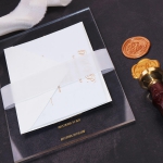 Royal gold monogrammed acrylic wedding invitations, foil wedding invite WS188