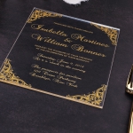 Royal design acrylic wedding invitations, vintage romantic WS189