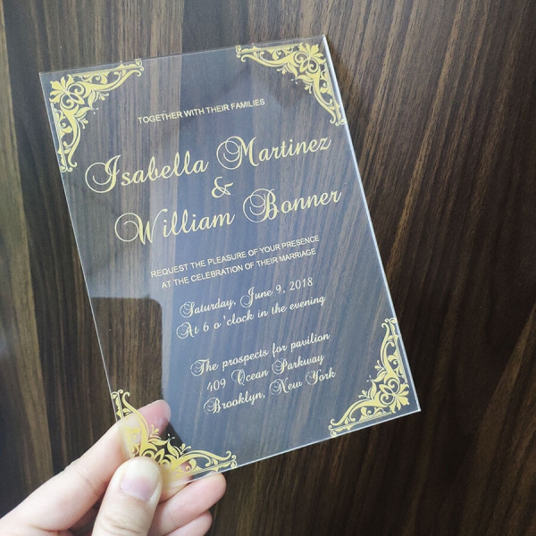 Vintage frame Shape Acrylic Wedding Invitation DACR03