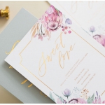 Elegant tropical blush and gold wedding invite, watercolor wedding invite, foil wedding invite WS199
